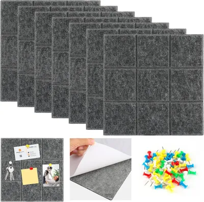 Productafbeelding van Vilt prikbord, zelfklevend, 30 x 30 cm, met 50 puntdraadjes, geschikt voor kantoor en school