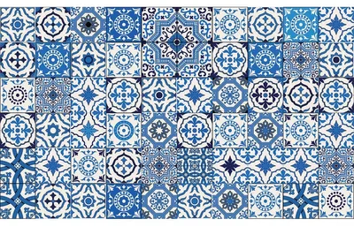 Produktbild von Selbstklebende Fliesenaufkleber für Küche und Bad – 60 Azulejos Tomás Zementfliesenaufkleber – 60 Aufkleber 10 x 10 cm
