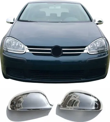 Image de Coques de Rétroviseurs pour VW Sharan 2004-2010 en Acier Inoxy Chromé Argent