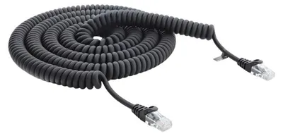 Produktbild von DeLOCK RJ45 Spiralkabel Stecker zu Stecker Cat.5e 5 m schwarz, 5 m, Cat5e, U/UTP (UTP), RJ-45, RJ-45, Schwarz