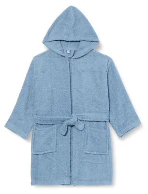 Produktbild von Playshoes Uni Kinder Frottee-Bademantel Morgenmantel, Jeansblau, 170/176