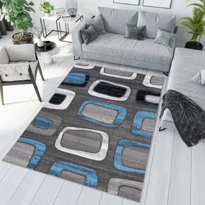 Obrázek produktu pro Tapiso Koberec MAYA Modern Cream Grey Blue Ložnice ÖKOTEX 80 x 150 cm