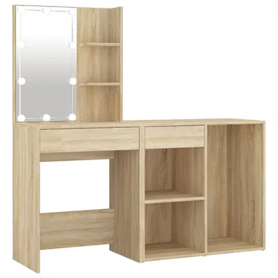 Immagine prodotto di Comodino LED con mobile in legno di rovere Sonoma
