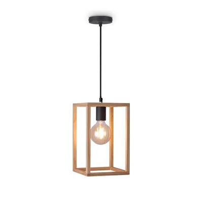 Produktbild von LED Pendellampe Pendelleuchte Wohnzimmer Esszimmer Modern Holz Einflammig E27