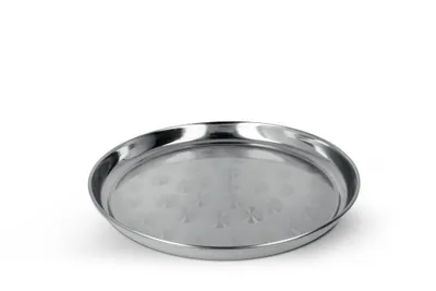 Produktbild von METALTEX Tablett rund 32 cm aus INOX - satiniert in schwerer Qualität / Edelstahlplatte / Servierplatte