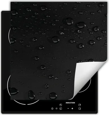 Produktbild von DarHaus Herdabdeckplatte 60x52 cm Anti Rutsch Matte Aufrollbar, schwarz - Tropfen