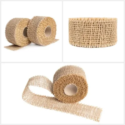 Immagine prodotto di Creative Deco Set di 2 Rotoli 5cm x 5m | Nastro di Juta Naturale | Tessuto Materiale Marrone | Decorazione Feste | Nastri per Confezioni Regalo Arte