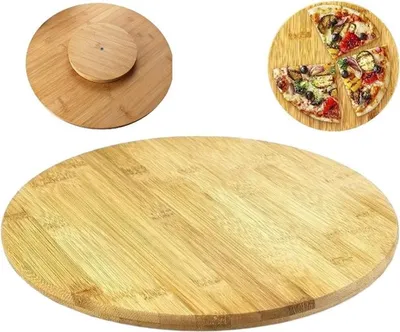 Produktbild von Tapas- oder Käsebrett – Bambus-Drehplatte Ø 35 cm – Drehbares Holzbrett für Snacks – Rund