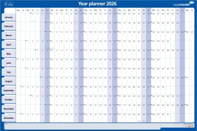 Produktbild von Jahresplaner 2026 – horizontal laminiert 90 x 60 cm