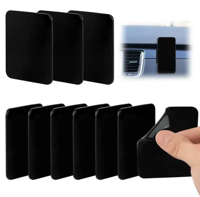 Produktbild von Rutschfeste Matten, 10 Stück Nano-Gel-Pads, waschbare rutschfeste Matten fürs Auto, doppelseitige rutschfeste Matte fürs Armaturenbrett, wiederverwendbar (Schwarz)