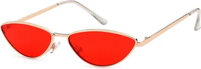 Produktbild von styleBREAKER Damen Cateye Sonnenbrille mit schmalem Metallrahmen, Polycarbonat Flachgläser, Retro Look, Katzenaugen Stil 09020097