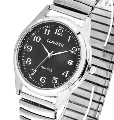 Produktbild von Herrenuhr Classix mit Zugband schwarz Datum