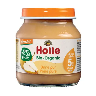 Produktbild von Birne ohne Zuckerzusatz, glutenfrei, ab dem 5. Monat, Demeter-Bio, 125 g (Glas) – Holle