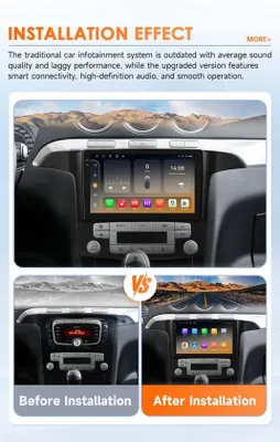 Productafbeelding van Autoradio Dubbel Din - 9 Inch Scherm - Android 14 Besturingssysteem - 4G Wifi Bluetooth - Voor Ford S-Max 2007-2015