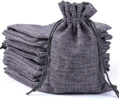 Obrázek produktu pro Balení 30 ks jutových sáčků 13 x 18 cm, jutových sáčků se šňůrkou, plátěných sáčků, pytlovin, malých dárkových sáčků na šperky, kutily, řemesla, svatba, párty, Vánoce, A