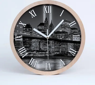 Produktbild von Holzuhr 20fi cm wanduhr - weiße Spitzen - Manhattan New York