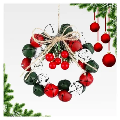 Produktbild von Weihnachtstür - 6,5 cm Glocken Beeren Vintage Deko, Künstliche Vorbau Dekoration für Kamin, Weihnachtskaminsims, Fenster, Tür, Tisch, Party, Hochzeit, Winter, Küche