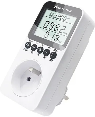 Zdjęcie produktu dla Liczniki energii, watomierze, gniazdka, cyfrowe pomiary zużycia energii, licznik, 3680 W, licznik energii z wyświetlaczem LCD, pomiar, zużycie energii, miernik zużycia