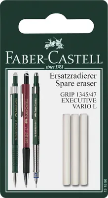 Image de FABER-CASTELL Ersatzradierer DBS Grip 1345/1347 BK 3x