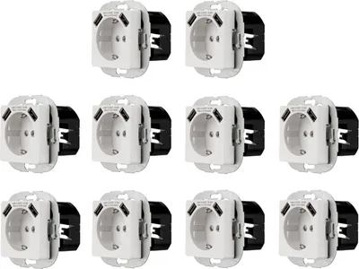 Produktbild von 10x REV Ritter Schuko Steckdosen mit 2x USB & Kindersicherung, Steckdose weiß 250V