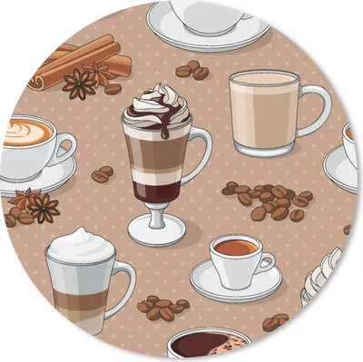 Produktbild von MuchoWow® Mauspad Mousepad Muster - Kaffee - Cappuccino - Schokolade 20x20 cm - Mousepads - Maus Mat - Pad - Mausunterlage - Schreibtischmatte