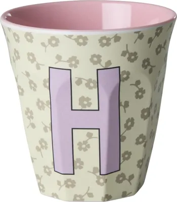 Produktbild von Rice Melamin Becher Medium Buchstaben Blumen H