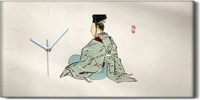 Produktbild von Wohnzimmer-Bild Leinwand Uhr 60x30 Malerei Asiatische Traditionelle Kimono Kunst - weiße Hände