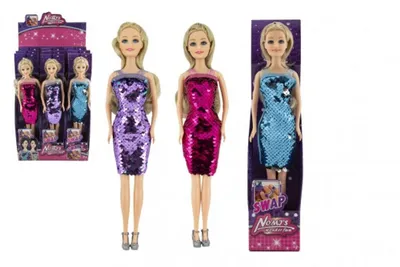 Produktbild von Puppe mit Wechselkleidung aus Kunststoff 30cm fester Körper 3 Farben