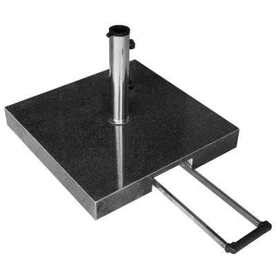 Produktbild von anndora Sonnenschirmständer polierter Granit quadratisch - 55kg rollbar Teleskopgriff dunkelgrau - hervorragende Steinmetzarbeit  - Dunkelgrau