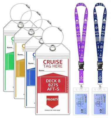 Produktbild von Kofferanhänger XXL wasserdicht Lanyard Set für Kreuzfahrten 19x11cm kompatibel mit AIDA, Mein Schiff, TUI
