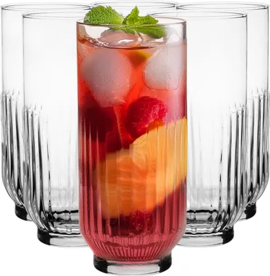 Produktbild von Glasmark KROSNO 1992 Gläser-Set 6-teilig Cocktailgläser Longdrinkgläser Trinkgläser Wassergläser Longdrinkgläser Saftgläser Spülmaschinenfest 6x360 ml