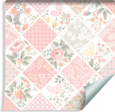 Obrázek produktu pro 10m VLIES TAPETE Roll Nature Patchwork Butterflies FLOWERS XXL