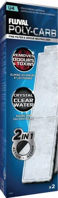 Produktbild von Fluval Filtereinsatz Poly-Aktivkohle für Fluval U4, filtert Gerüche und Kleinstpartikel, zweiseitig, einzeln erneuerbar, 2 Stück