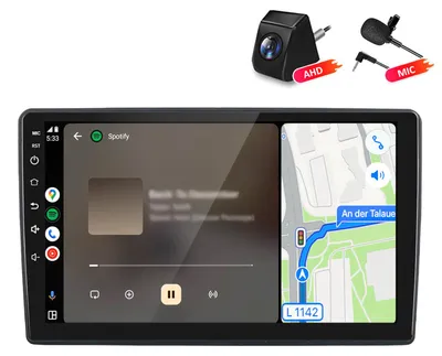 Obrázok produktu pre Autorádio s 4+64 GB pamäte, s kamerou a mikrofónom, pre vozidlá Fiat 500 modelov 2015-2019, s funkciami Carplay, Android Auto, GPS navigáciou, Wi-Fi, Bluetooth, DAB+ a RDS, s 9-palcovým displejom