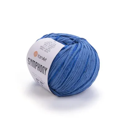 Produktbild von Yarnart Symphony Wolle Blau 50g/125m - Weich, Leicht, Glänzend für Frühling-/Sommer Projekte