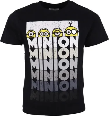Produktbild von Die Minions Jungen Kurzarm T-Shirt – Schwarz / 110