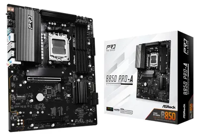 Obrázok produktu pre Asrock B850 Pro-A, AMD, Pätica AM5, AMD Ryzen 7000 Series, AMD Ryzen 8000 Series, AMD Ryzen 9000 Series, Pätica AM5, DDR5-SDRAM, 256 GB