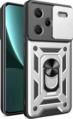 Produktbild von Hülle für Xiaomi Redmi Note 13 Pro+ Magnetische Ring Ständer Halter Dia Kameraschutz TPU Bumper Silikon Schutzhülle Silber