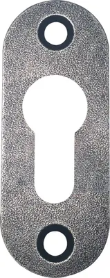 Produktbild von HALCÖ Zylinderrosette STUBAI, oval, 26 x 66 mm, verzinkt schwarz hell passiviert