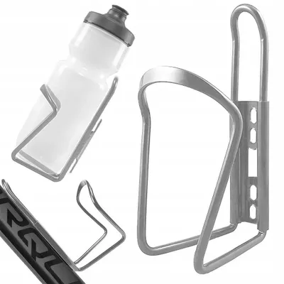 Produktbild von Fahrrad Flaschenhalter 2 Stück Silber Aluminium Trinkflaschenhalter Getränkehalter Bike eBike MTB Unterrohr