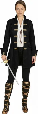 Produktbild von Damenjacke de Luxe schwarz Jacke Piratin 52
