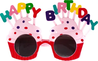 Produktbild von Oblique Unique Brille Happy Birthday Cupcake Partybrille für Geburtstag Jubiläum Party Accessoire - bunt