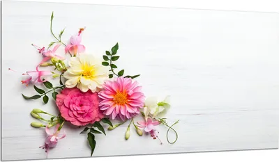 Produktbild von Herdabdeckplatte Glaskeramikkochfeld-Abdeckung Spritzschutz Glas 90x52 Blumen