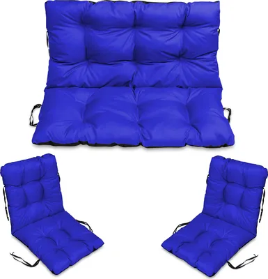 Produktbild von SuperKissen24. Sitzkissen Bankkissen Bankauflage - 100x50 cm und Rückenlehne 100x60 cm mit 2er 48x96 cm Stuhlkissen Set - Outdoor und Indoor - Burgund
