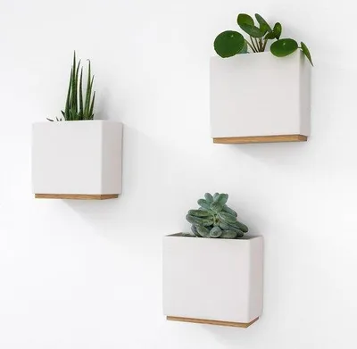 Produktbild von Famanu Hängende Pflanzgefäße Set - Moderne Pflanzenhalter in Crèmekleur