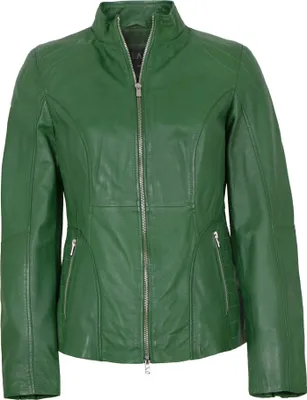 Produktbild von Jilani - Damen Lederjacke Lammnappa grün : 44