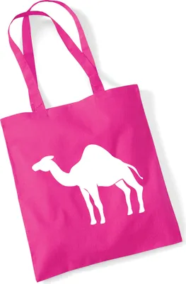 Produktbild von Huuraa Jutebeutel Dromedar Kamel Silhouette 10 Liter Fuchsia Baumwolle Tasche Geschenkidee