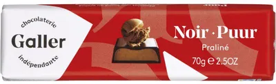 Obrázek produktu pro Galler Puur Praliné 70g – Jemná hořká čokoláda s jemným pralinkovým jádrem