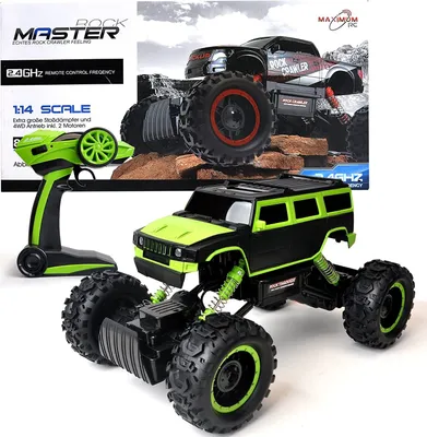 Produktbild von FunTomia Maximum RC Ferngesteuertes Auto für Kinder - 4WD Monstertruck - XL RC Auto für Kinder ab 8 Jahren 2,4 - GHz- Rock Crawler (grün) - 2458