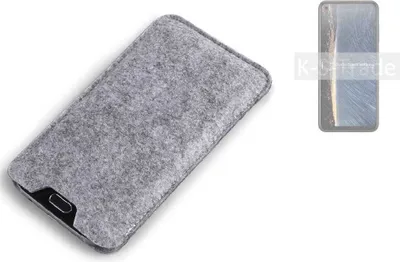 Produktbild von K-S-Trade Filz Handyhülle kompatibel mit HTC Desire 22 Pro Schutzhülle Filztasche Filz Tasche Case Sleeve Handy Hülle Filzhülle grau